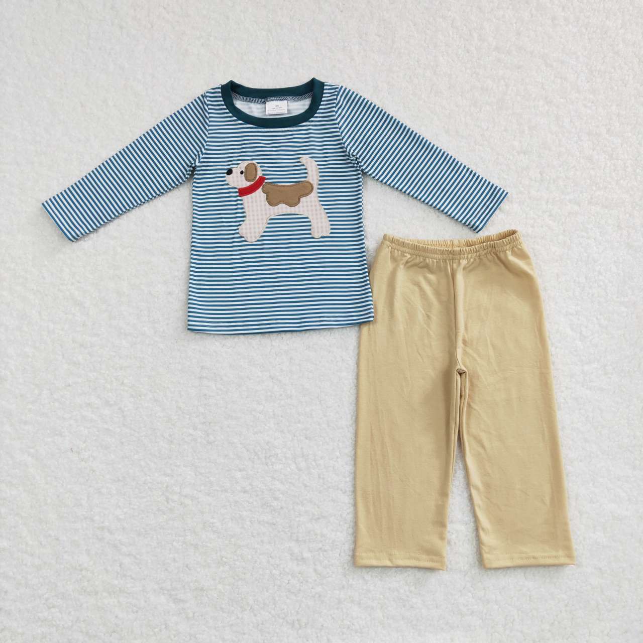 dog embroidery pants set boys clothing