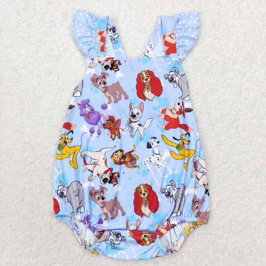 cartoon animal cross back ruffle bubble