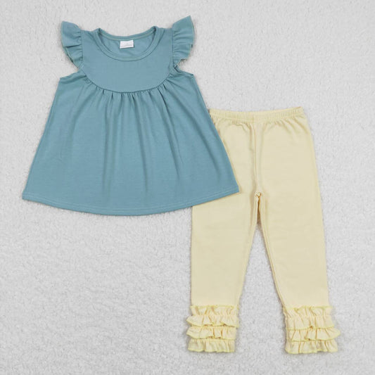 kids girl clothes solid tunic icing pants set