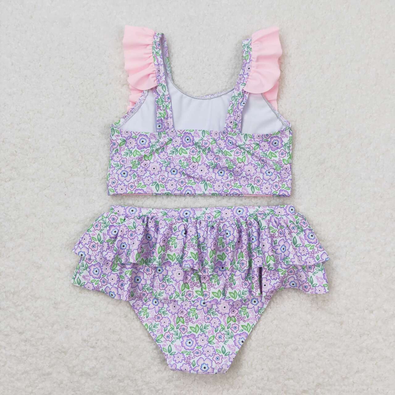 lavender flowers baby girl two piece swimsuit