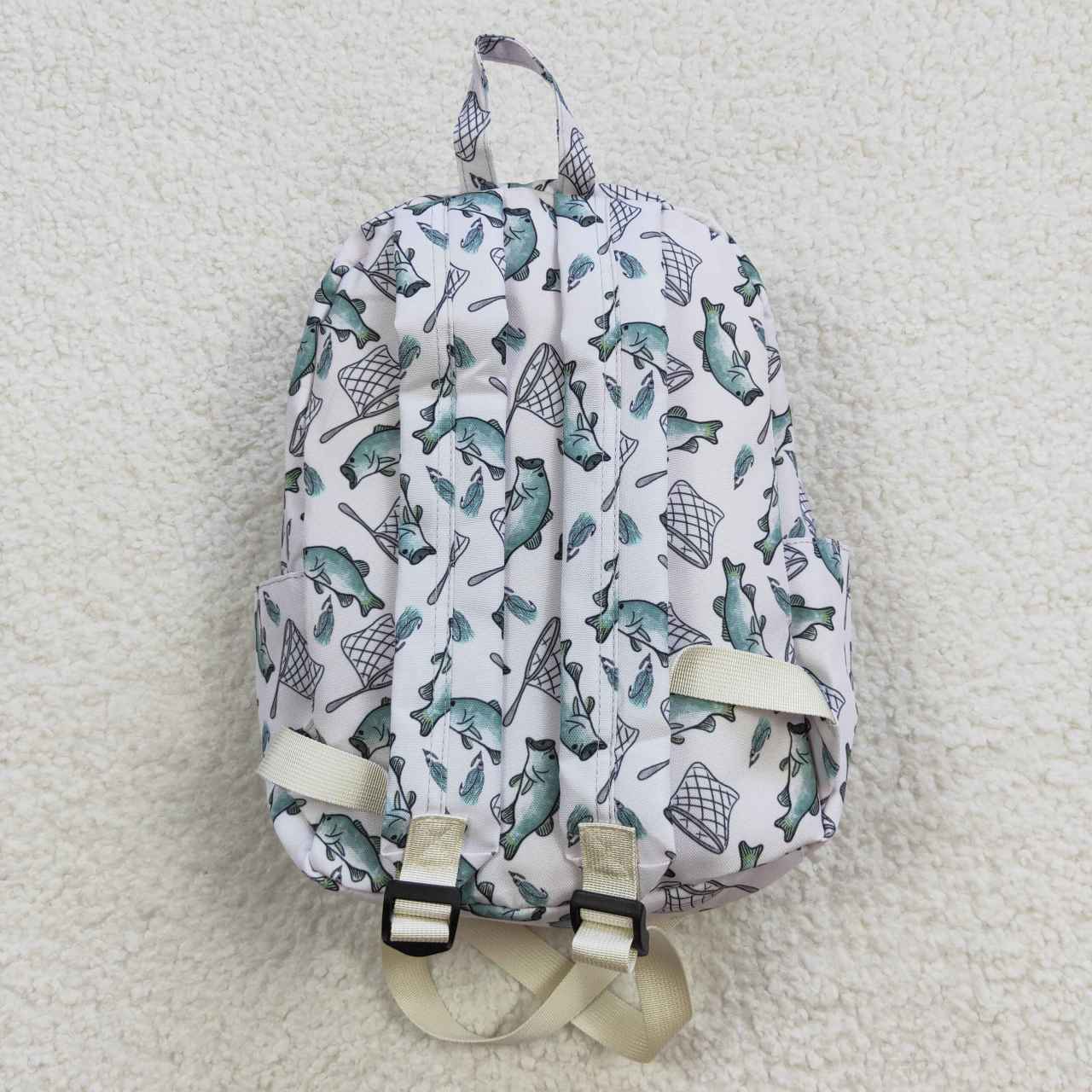 Fishing print  backpack kids bag