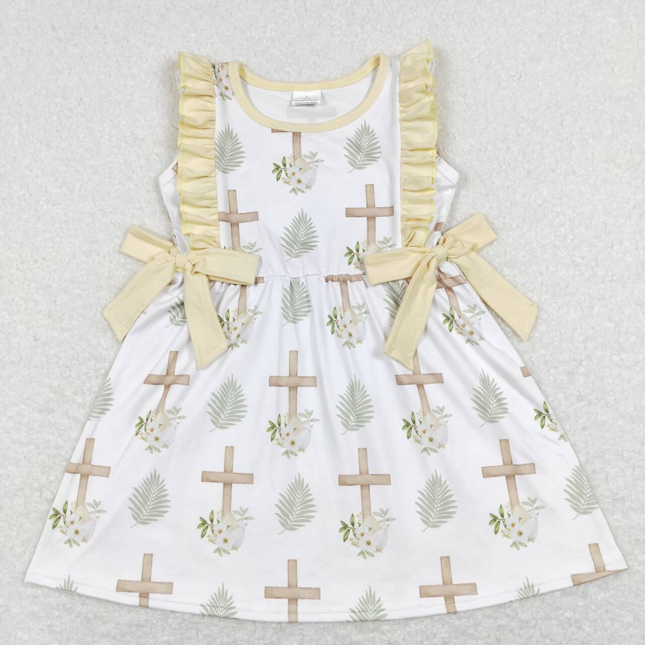 sleeveless easter dress jesus cross bow dress