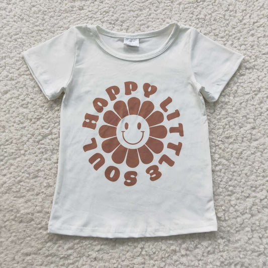 Happy little soul white tee