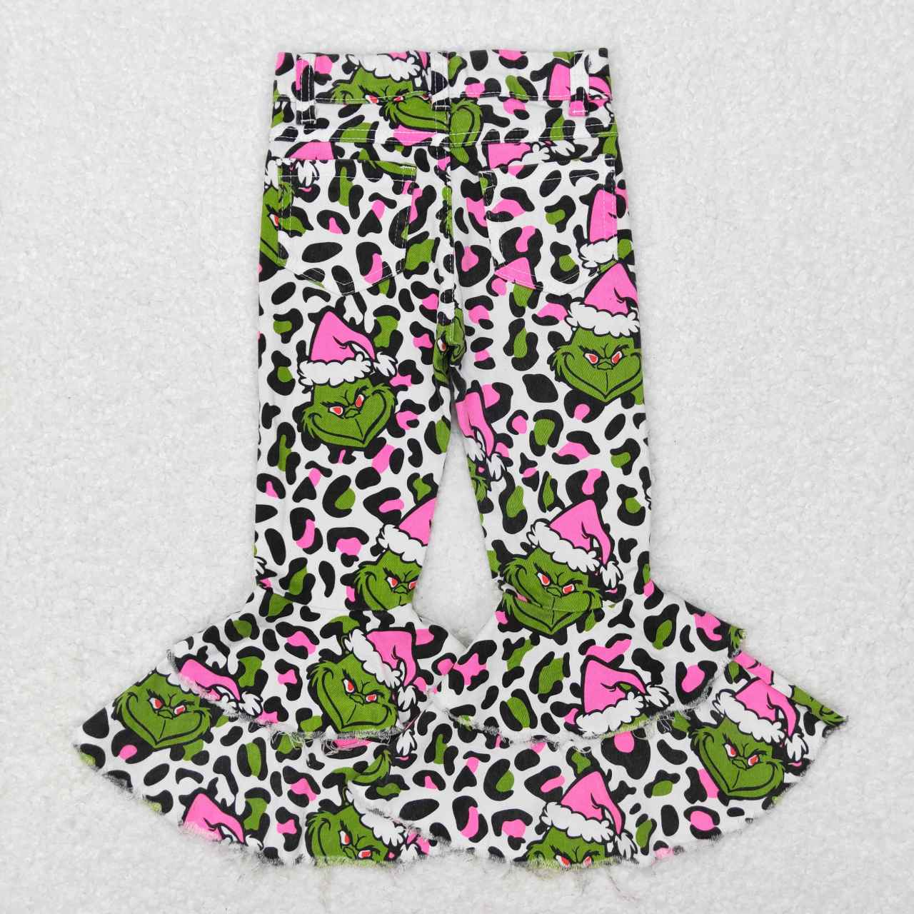 grinchey leopard flared jeans girls christmas clothing