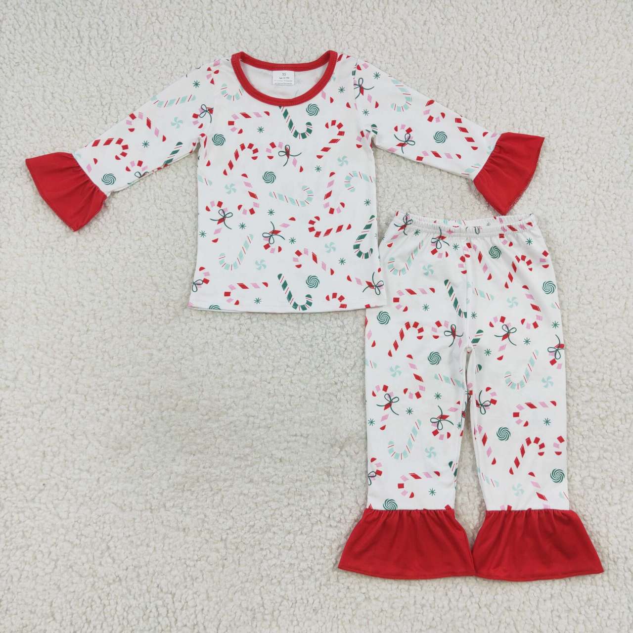 Merry Christmas candy cane sibling pajama