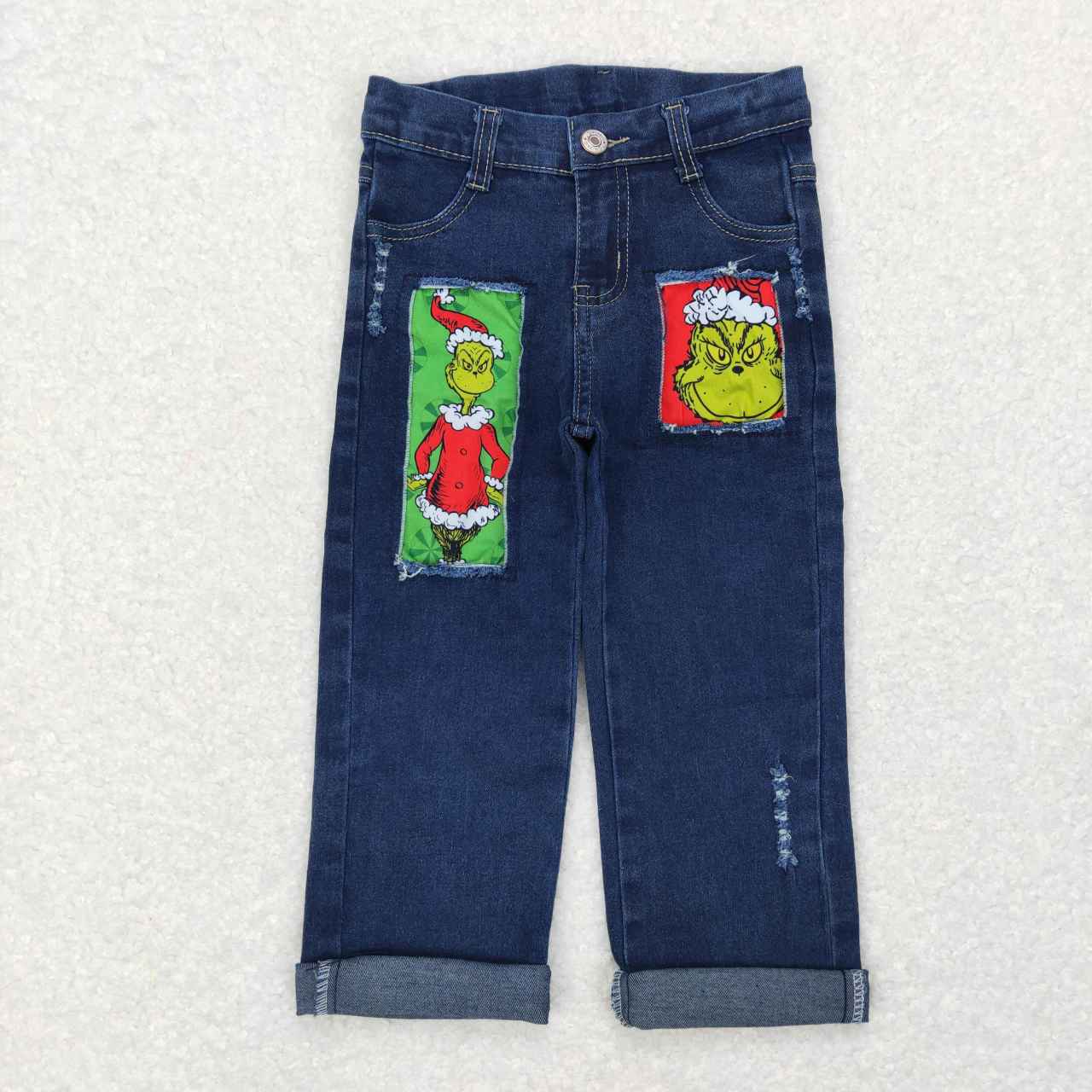 little girl grinchey jeans denim pants