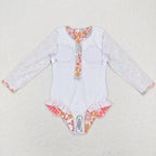girl rash guard swimsuit zip swimwear