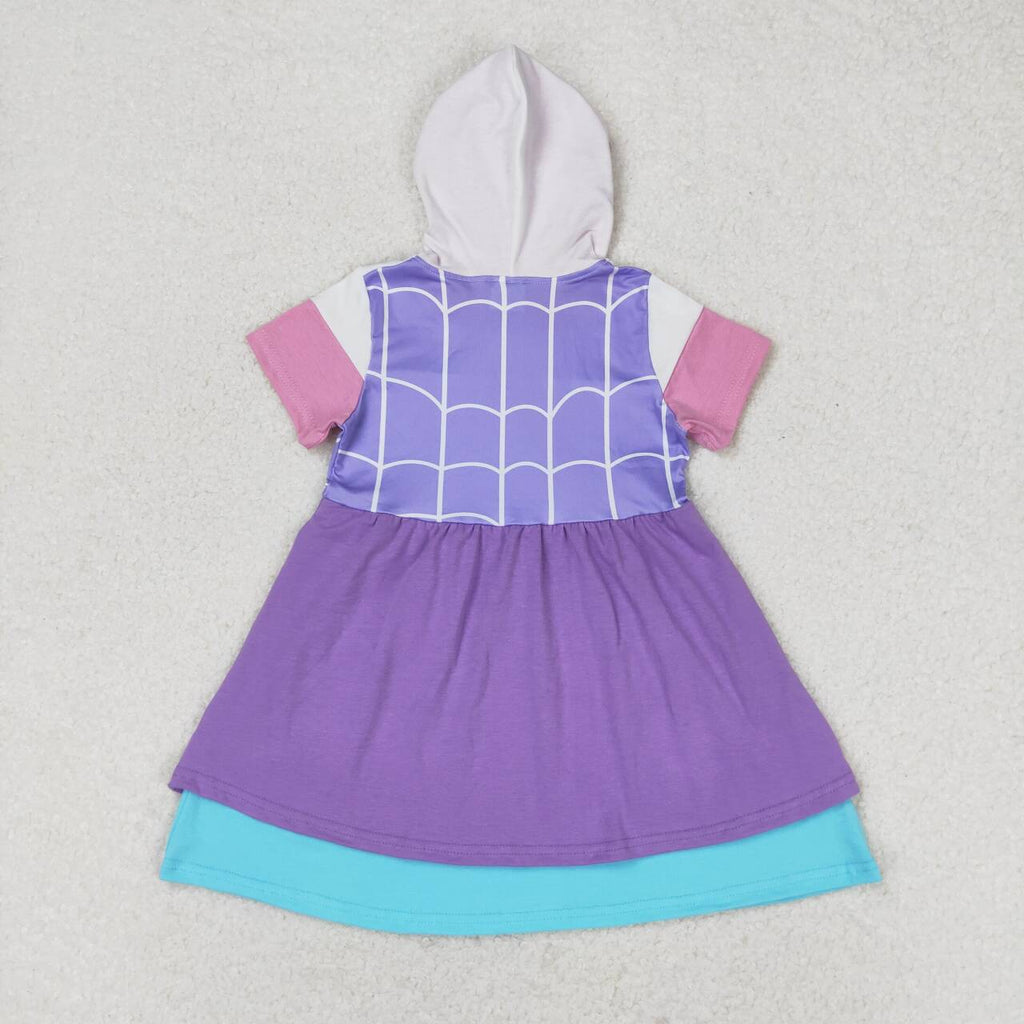 girl halloween hoodie dress spider web