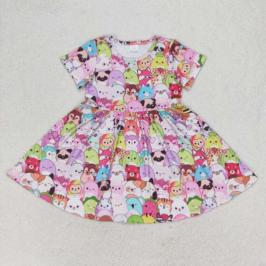 baby girl clothing short sleeve cartoon twirl dress