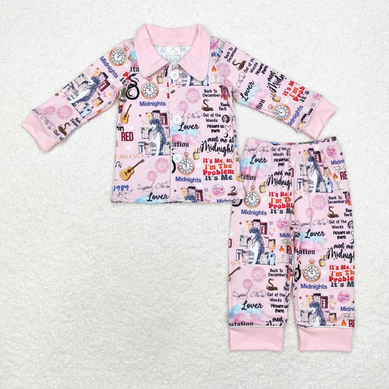 1989 taylor swift button pajama set pink