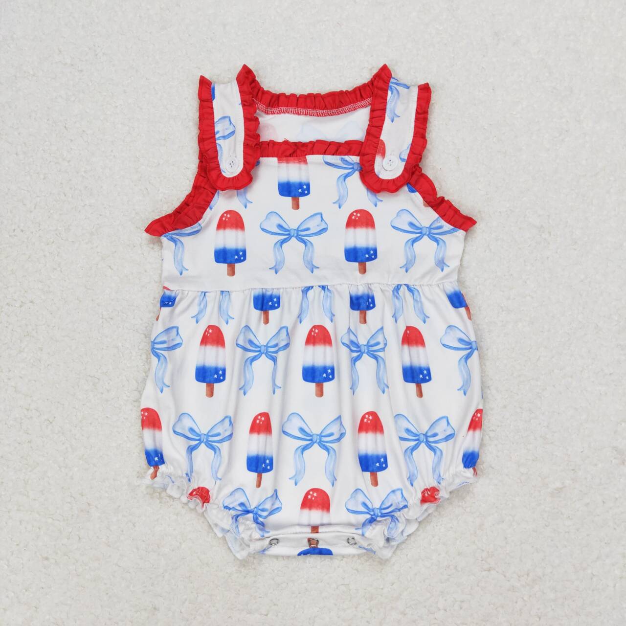 Sweet Land of Liberty Girls Popsicles & Bows Baby Romper