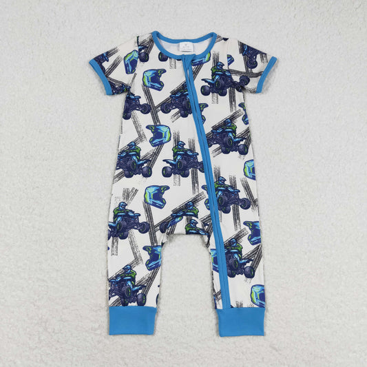 monster truck baby boy zip sleeper