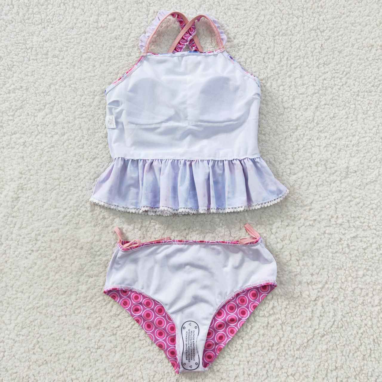 2pcs floral print kids girls swimsuit