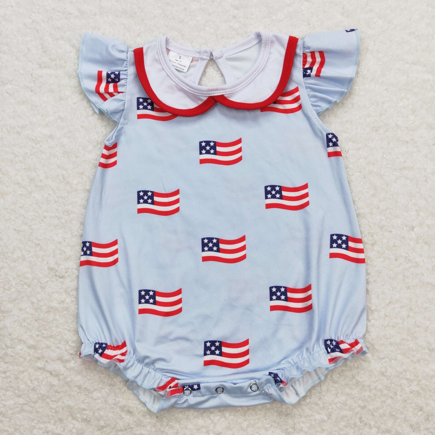 patriotic peter pan collar flag bubble