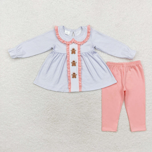 gingerbread embroidery christmas legging outfit