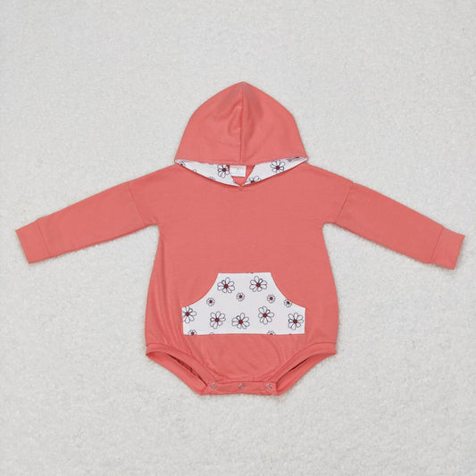 infant solid color hoodie romper