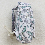 Fishing print  backpack kids bag