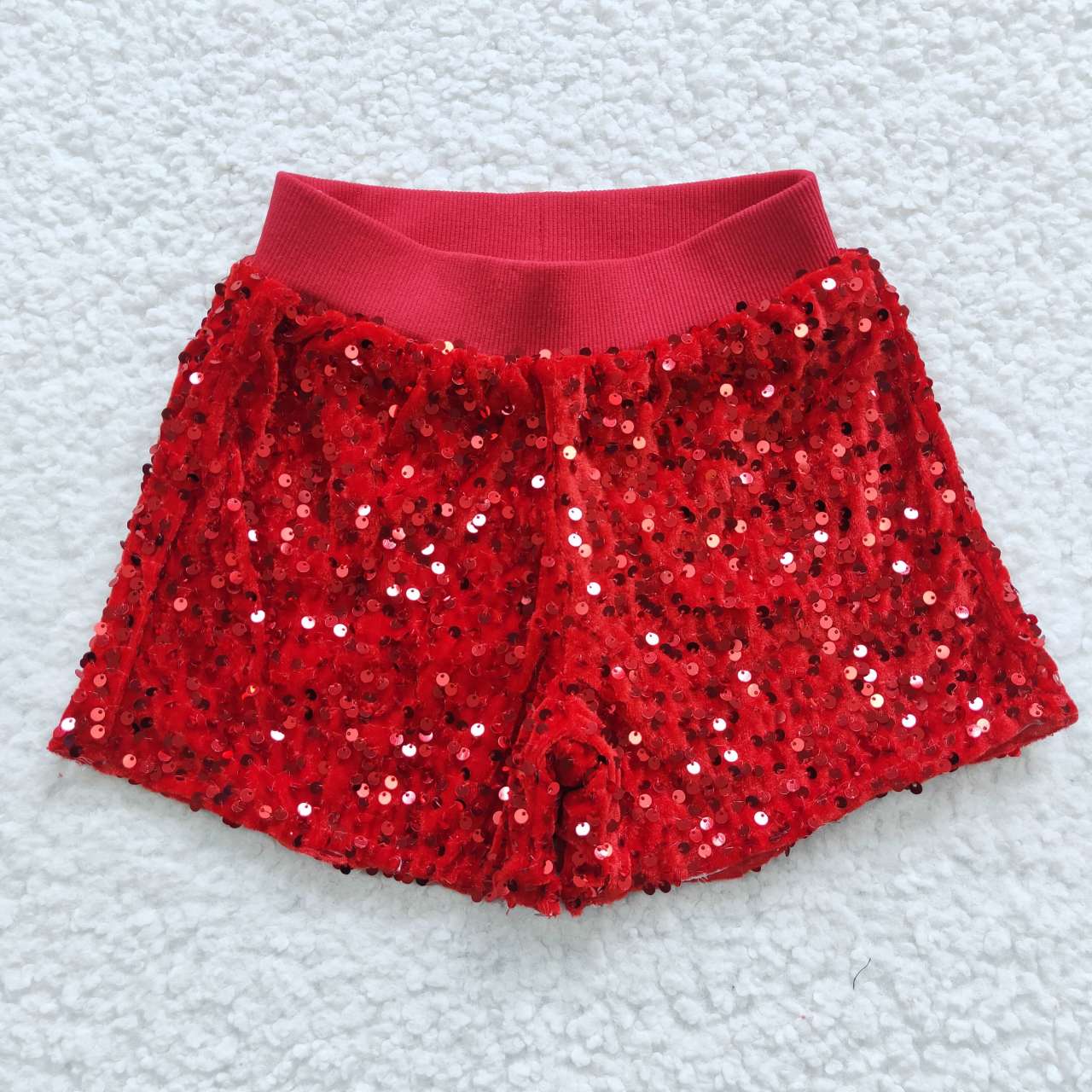 kids clothing red sequins shorts for girl