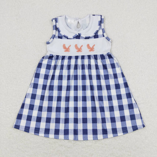 plaid sleeveless duck embroidery dress toddler girl dresses