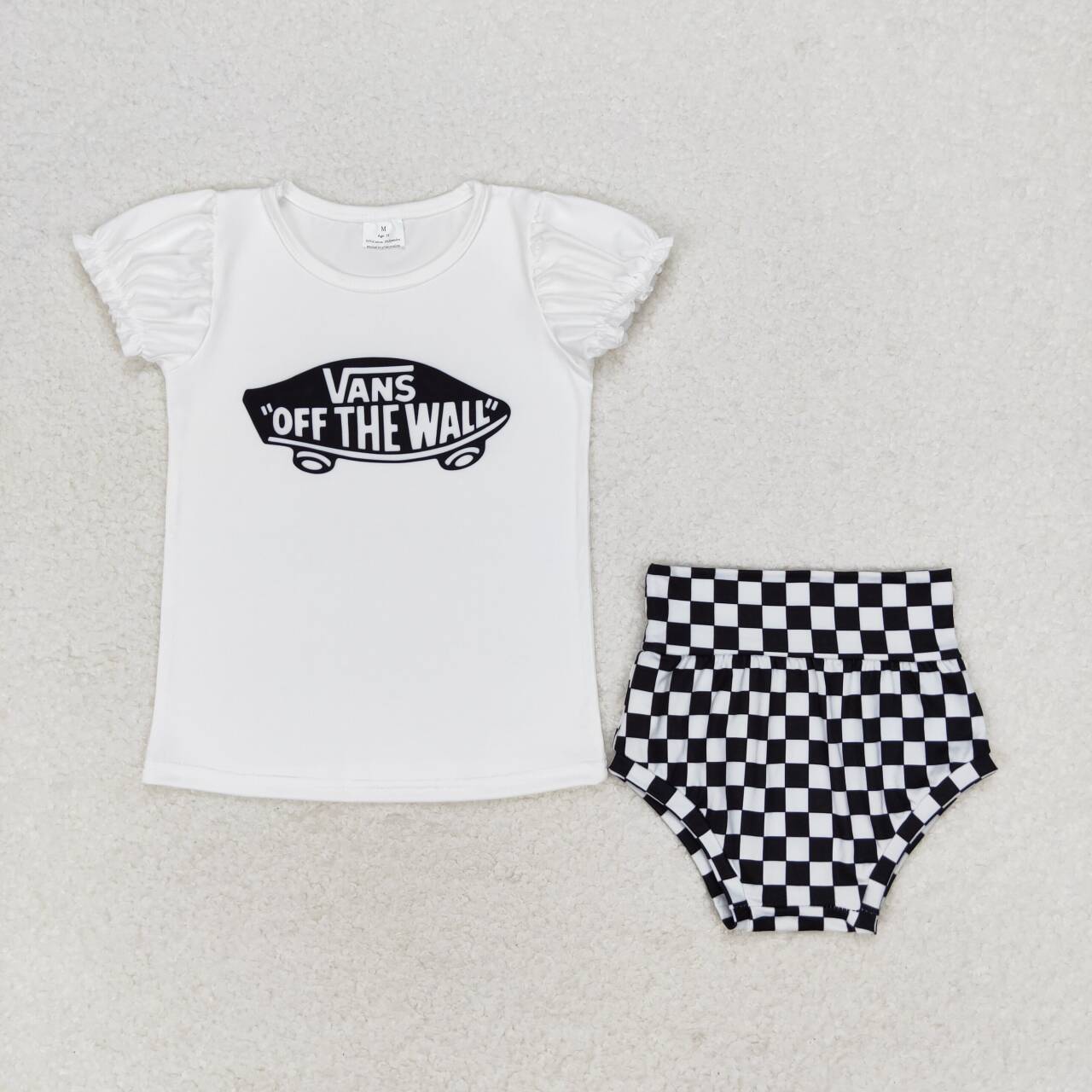 vans off the wall checkered bummie set