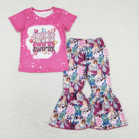 little girl short sleeve swiftie outfit bells set