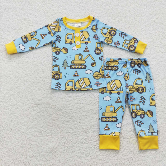 little boy construction pajama set