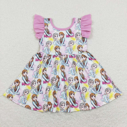 girl flutter sleeve princess sister twirl dress