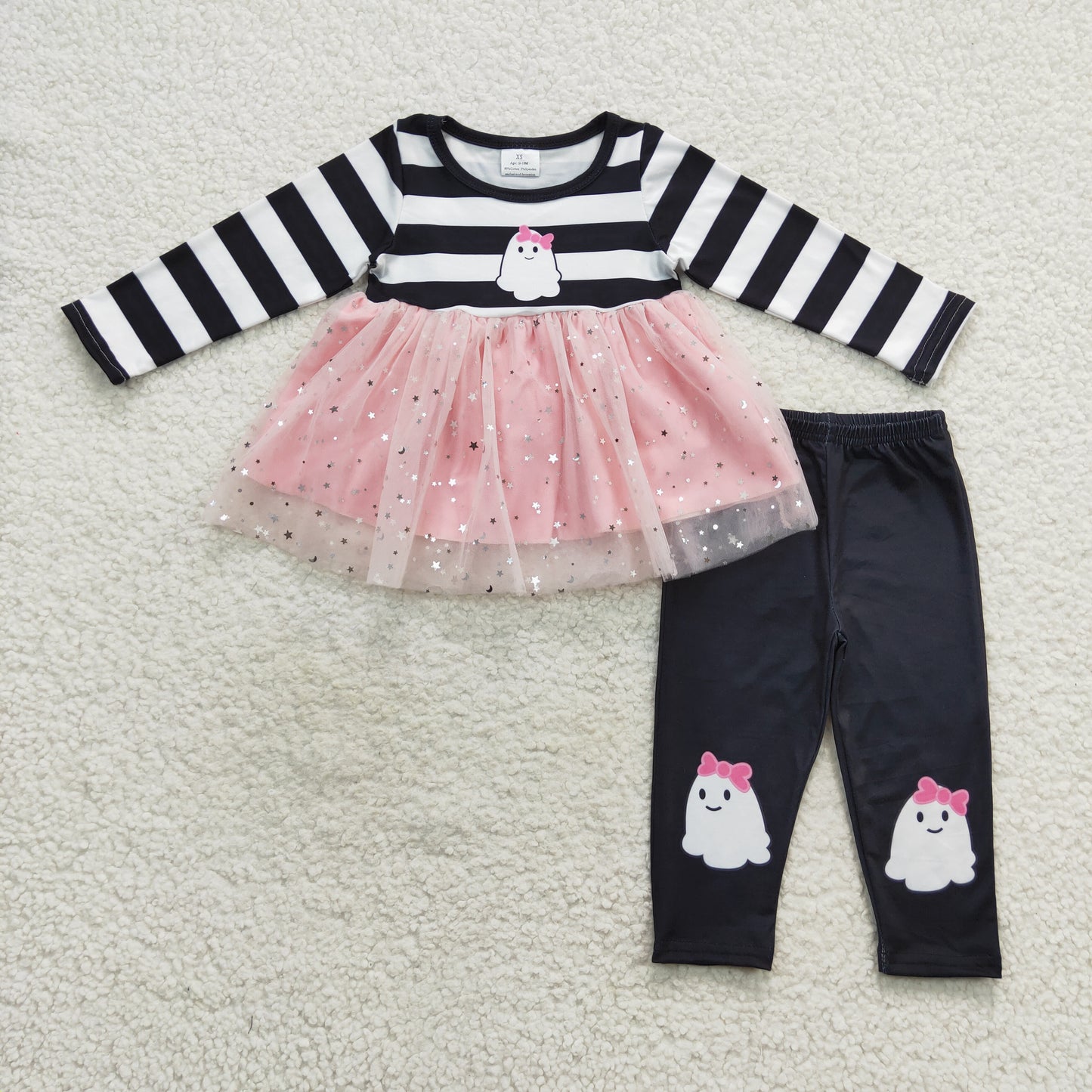 cute boo tutu legging set girl halloween clothing