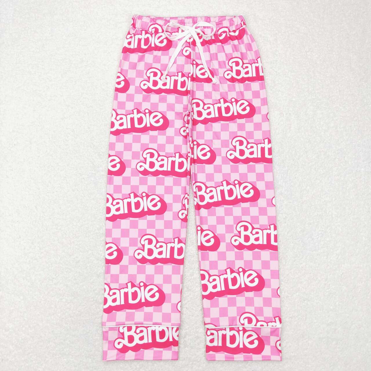 pink checkered  straight pants adult trousers