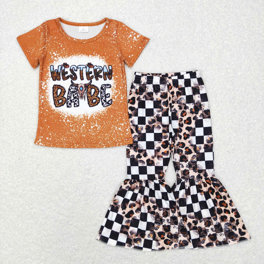 western babe leopard checkered boutique outfit girl clothing