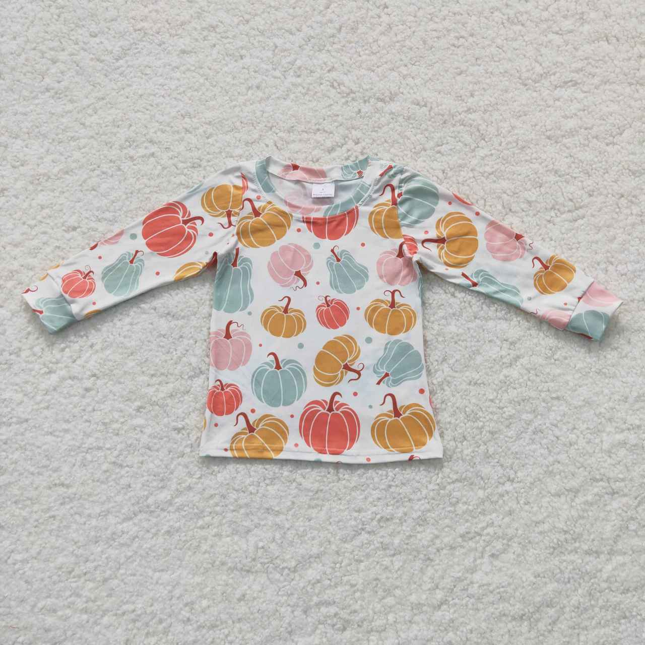 Girl long sleeve colorful pumpkin shirt