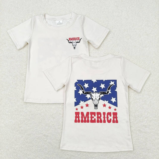 America white t-shirt boy patriotic top