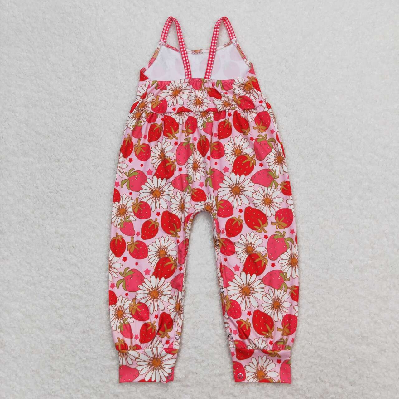 suspender strawberry romper