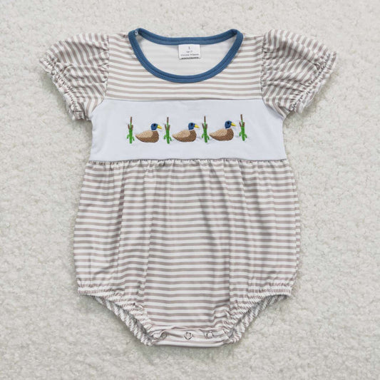 duck embroidery girl summer bubble