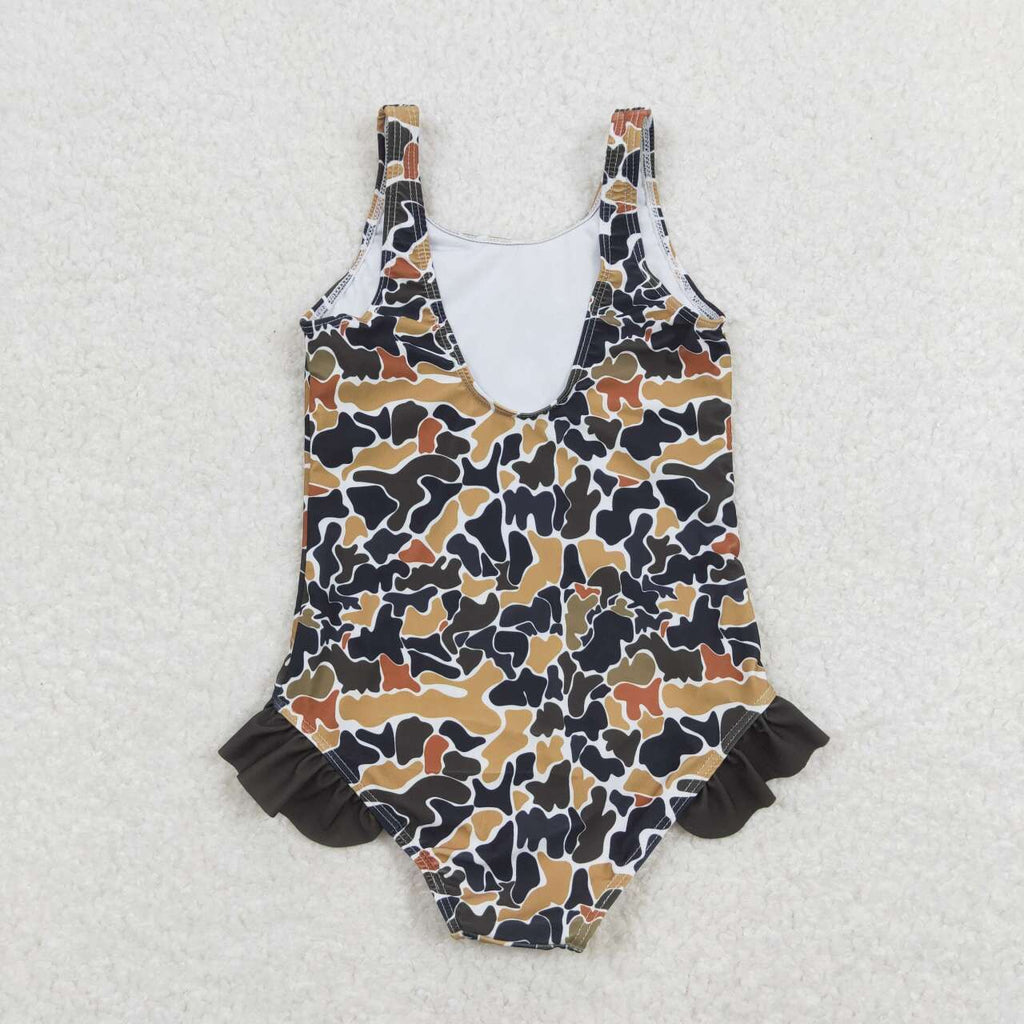 girls one piece swimsuit,camo swimwear
