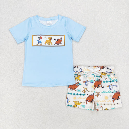 zoo animal lion shorts set boy