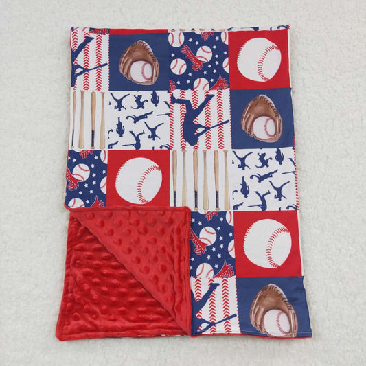 Baseball print minky blanket