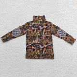 camo deer print baby boy zip up pullover