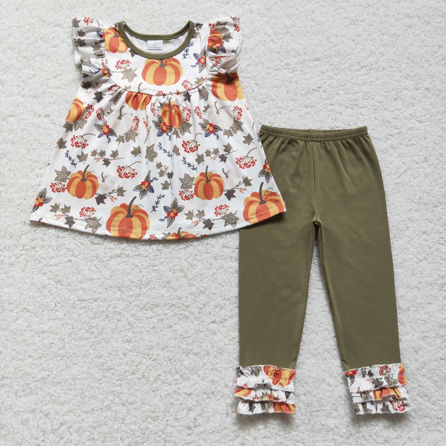 pumpkin patch icing pants set little girl fall clothing