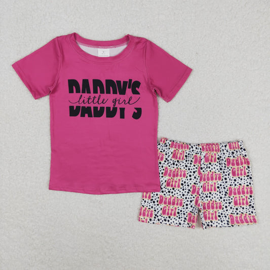 daddy's girl shorts set hot pink