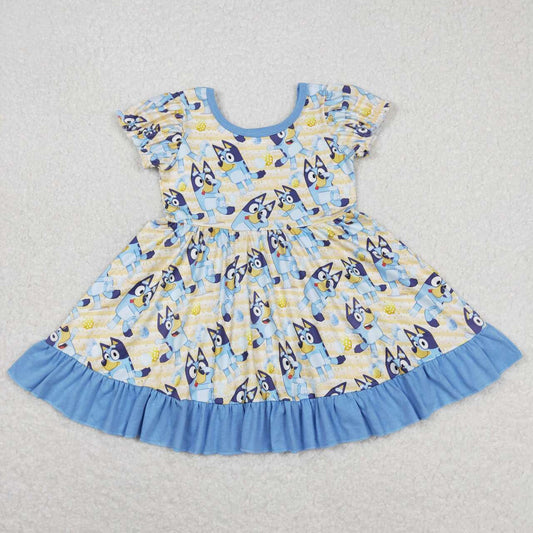 baby girl clothing blue dog twirl dress