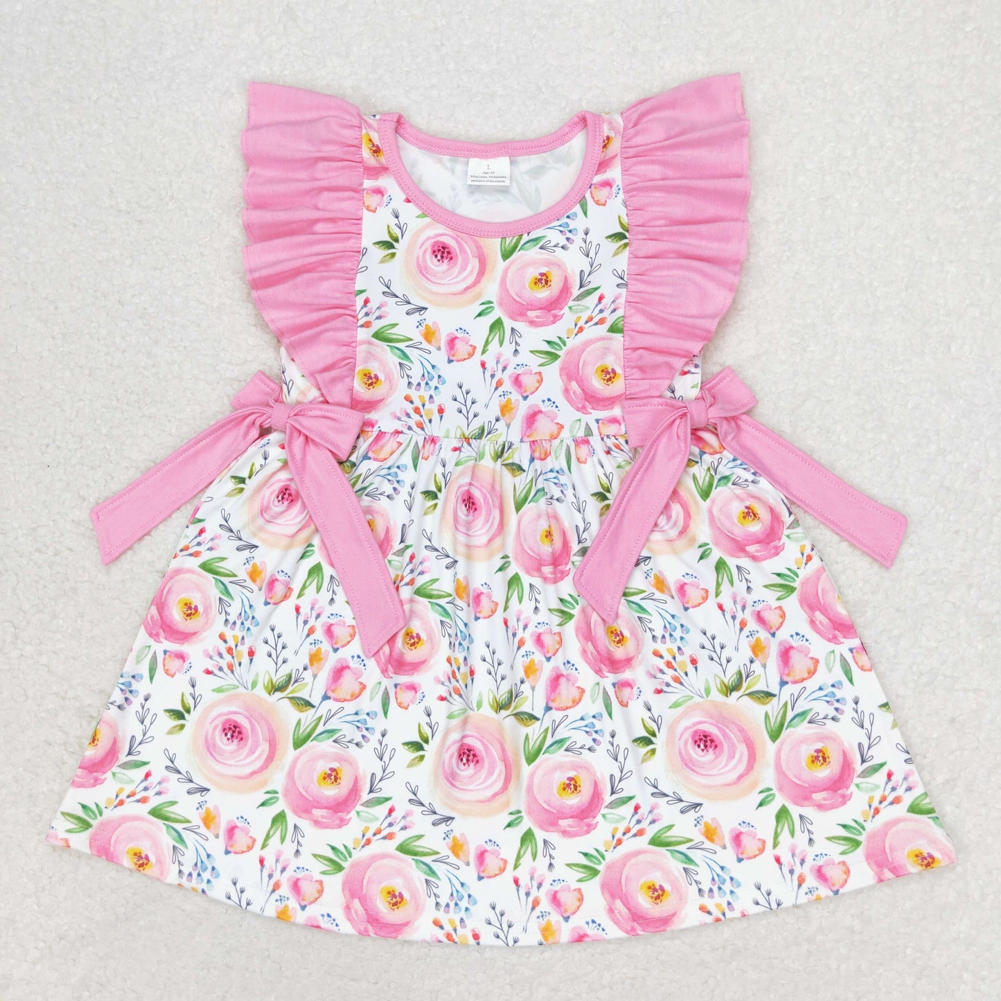 pink flower bow dress