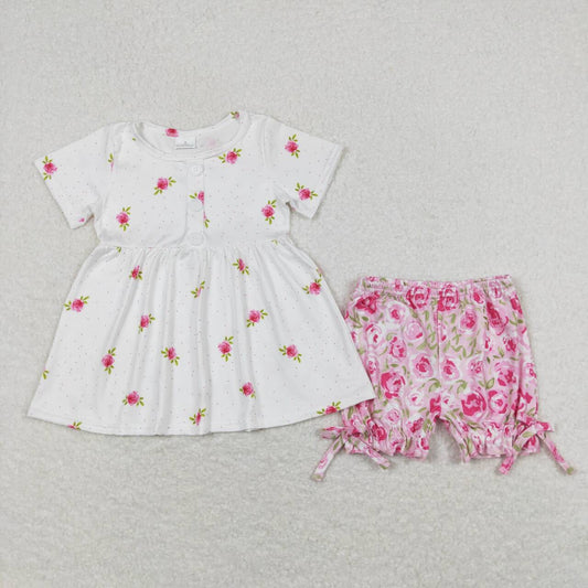 floral shorts set baby girl summer outfit