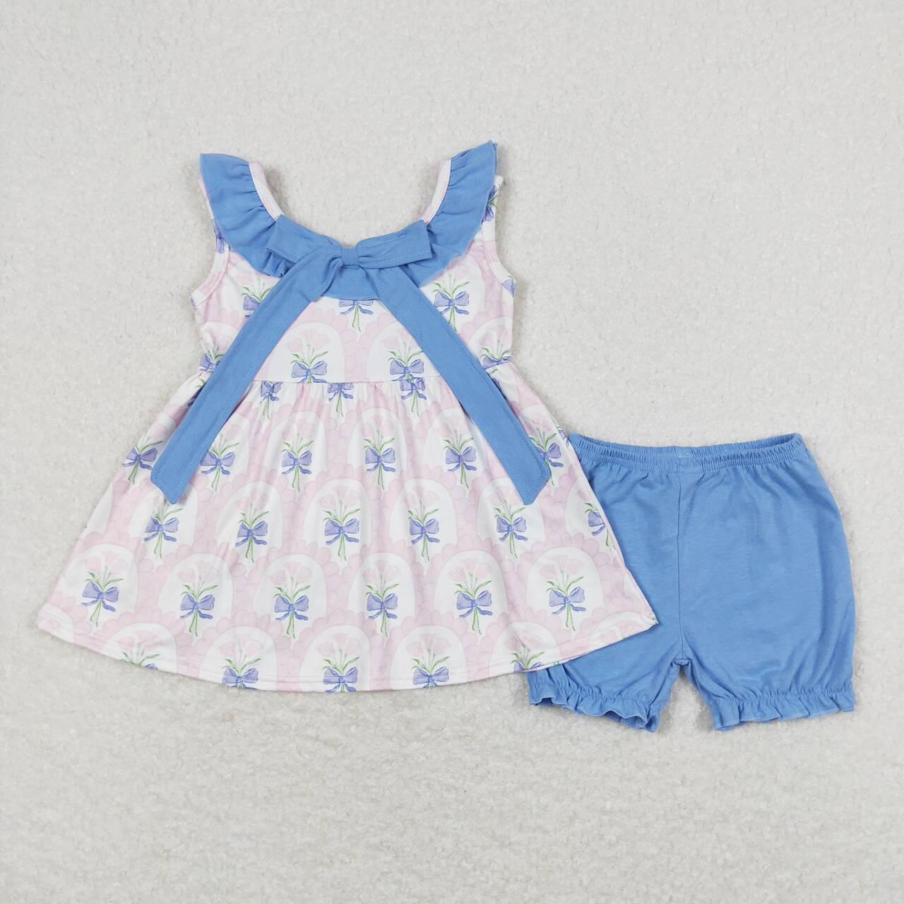 baby girl clothes bow flower bloomer set