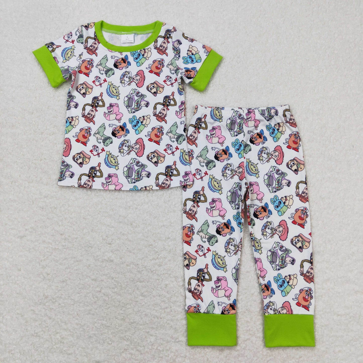 kids short sleeve cartoon pajama outfit