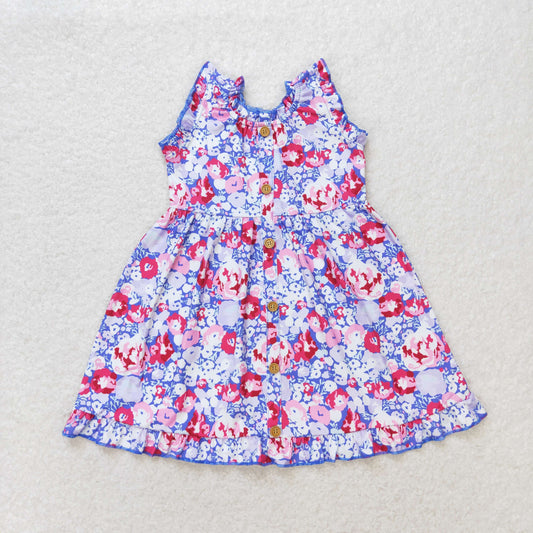 colorful flower button dress