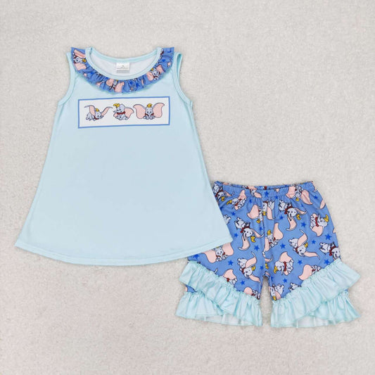 kids sleeveless elephant shorts set girl