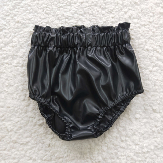 black leather bloomer baby underwear