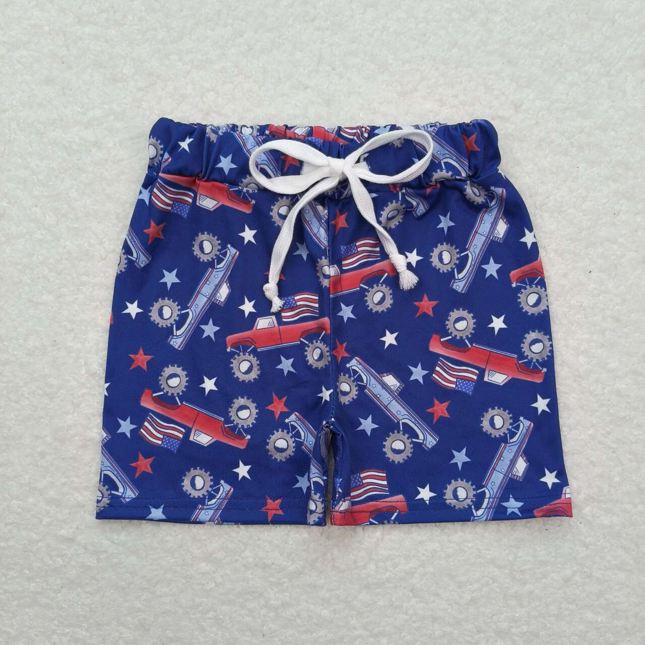 4th of july truck blue shorts for boy