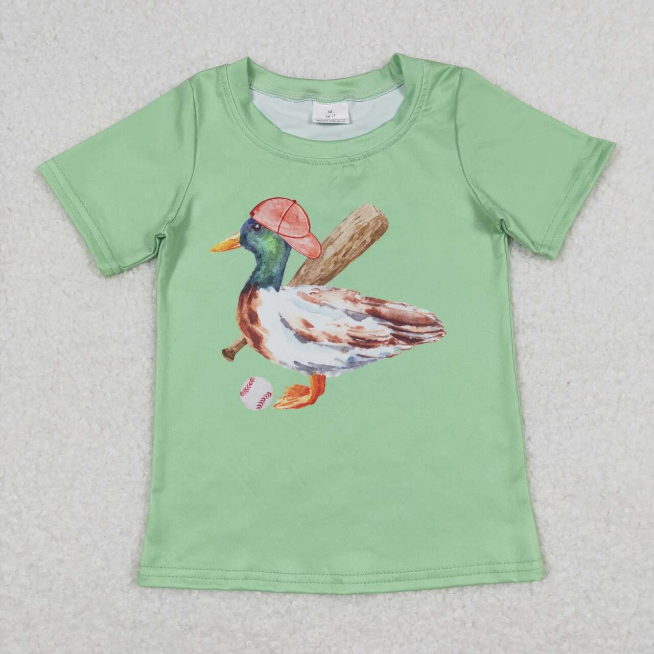 duck print green t shirt toddler boy clothing